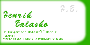 henrik balasko business card